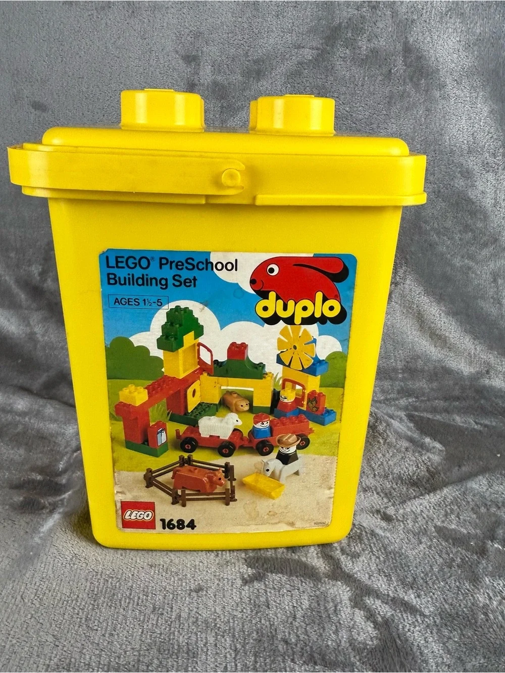 Vintage‎ Lego Duplo Incomplete Bucket Set 1684 Farm Animals Windmill Bucket